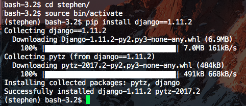 django bash