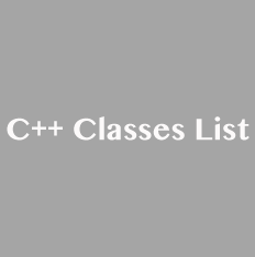 C Plus Plus Classes List